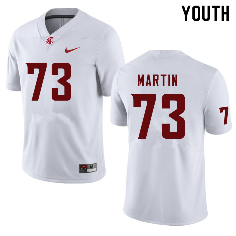 Youth #73 Austin Martin Washington State Cougars College Football Jerseys Sale-White - Click Image to Close